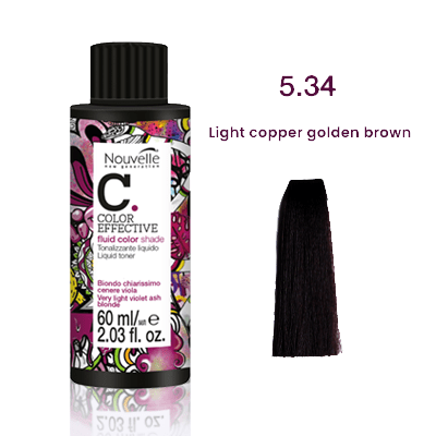 Nouvelle Liquid Gloss Toner 5.34 Light Copper Golden Brown 60Ml