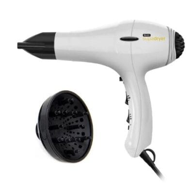 Wahl Supadryer Pearl White Ionic Hairdryer With Diffuser & Nozzle 1800W